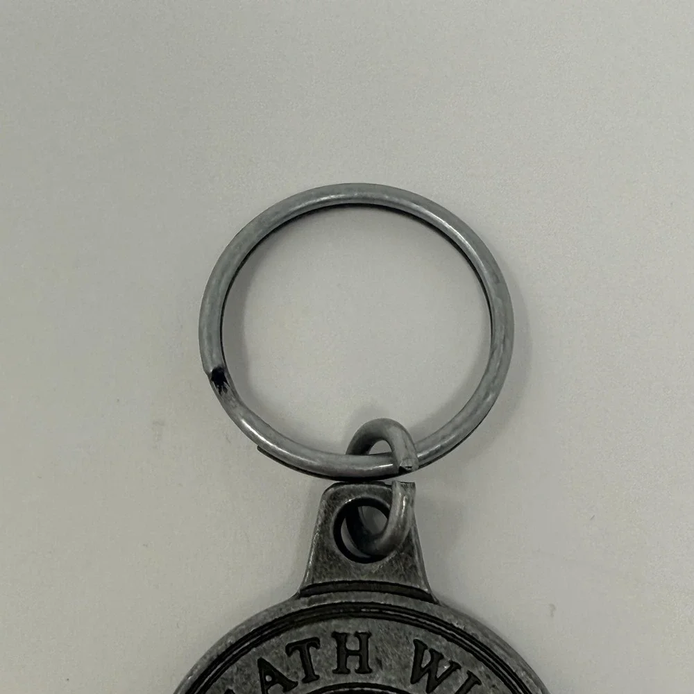 Death Wish Coffee Co‎ Bottle Opener Keychain Silver Skull Crossbones Pewter Tone